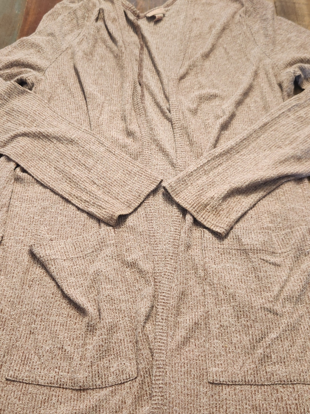 Cozy Open-Front Knit Cardigan in Brown